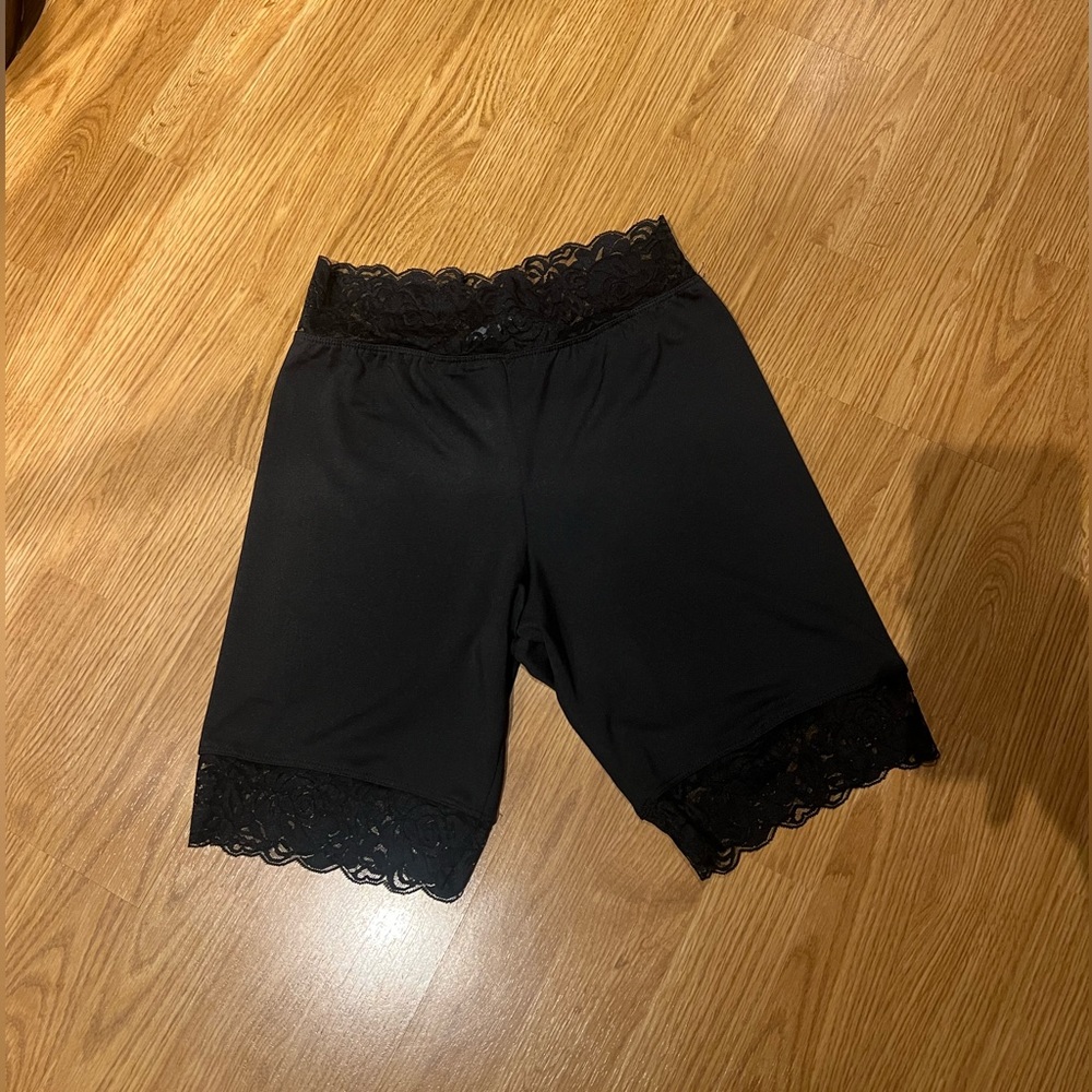Adika black lace spandex bike shorts